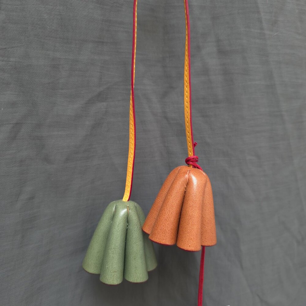 Vintage MZ Wallace bag charm mushrooms green and brown